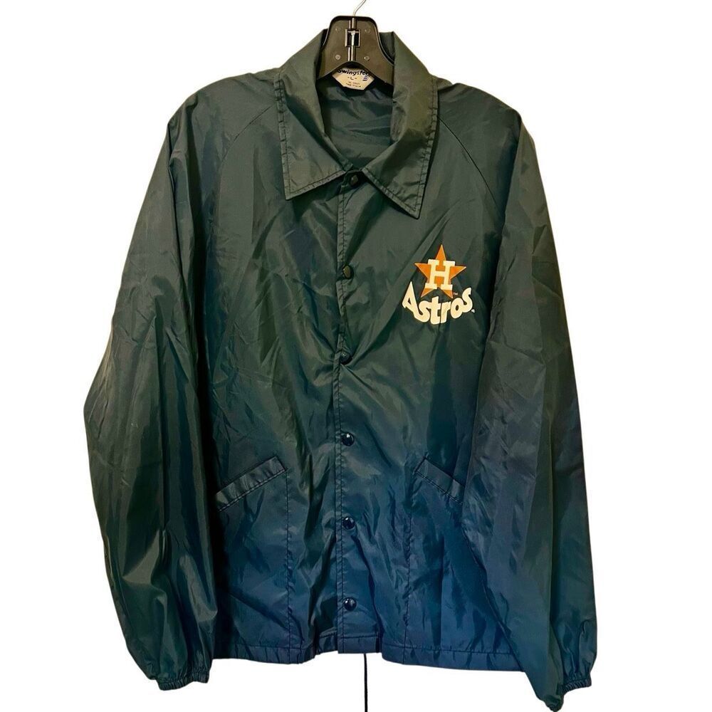 Vintage Houston Astros MLB Swingster Snap Front Coaches Jacket  Size L 1980’s